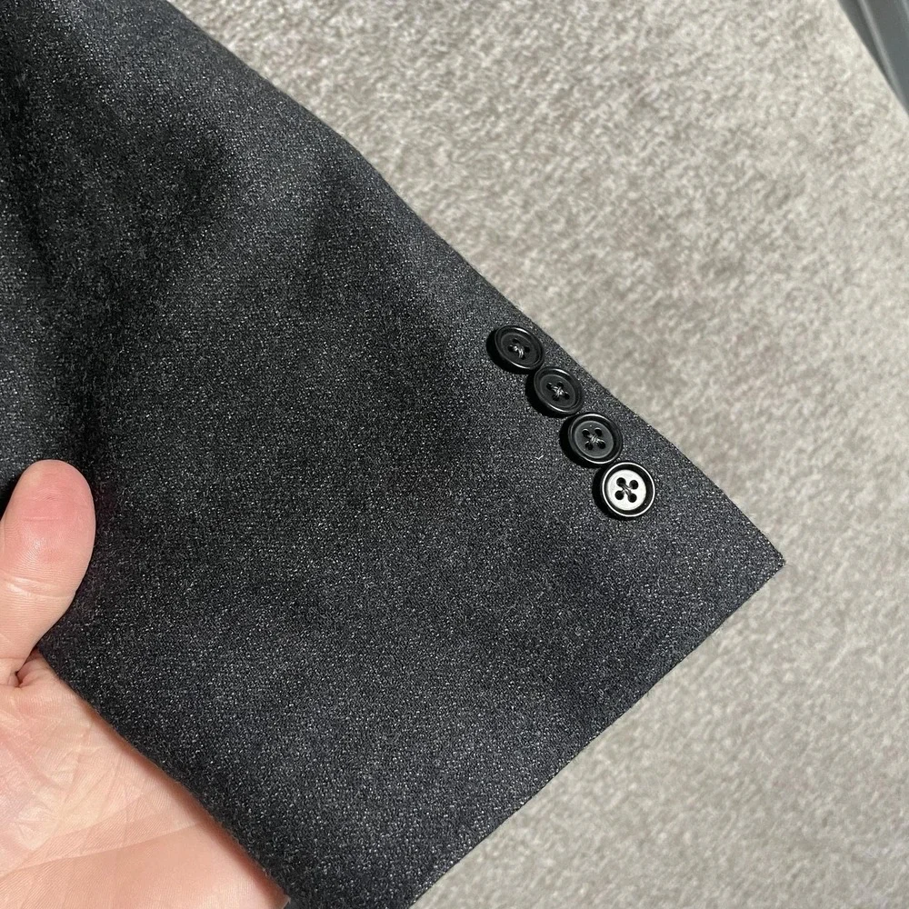 Canali Blazer 48 (US 38) Gray Wool Cashmere Blend Sport Coat Patch Pockets Italy
